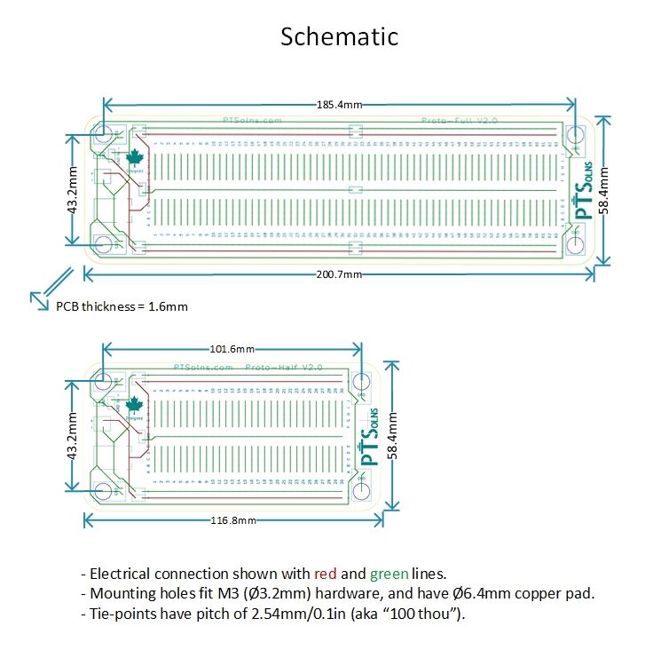 PTSolns Prototyping Solderable Breadboard PCB Kit (Proto Mix Deluxe)