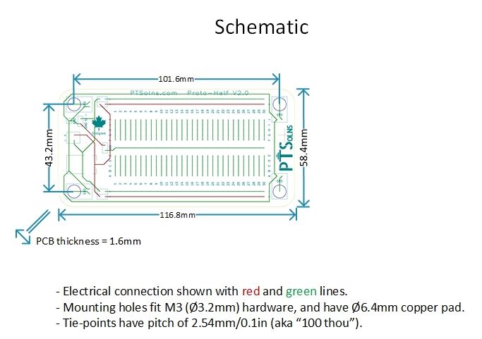 PTSolns Prototyping Solderable Breadboard PCB Kit (Proto-Half Deluxe)