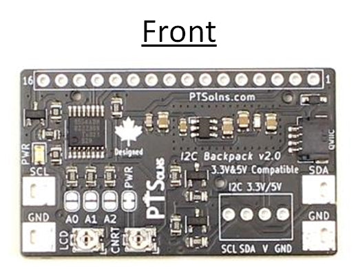 PTSolns I2C Backpack for 1602 and 2004 LCD Kit