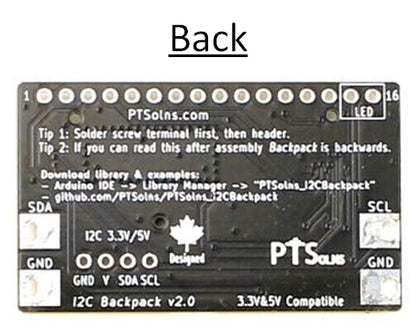 Mochila PTSolns I2C para kit LCD 1602 y 2004