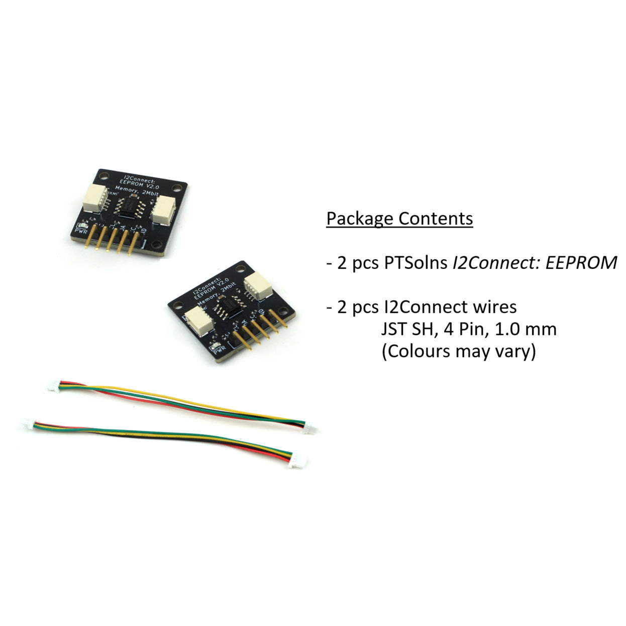 I2Connect: EEPROM temperature and humidity qwiic connect module package contents