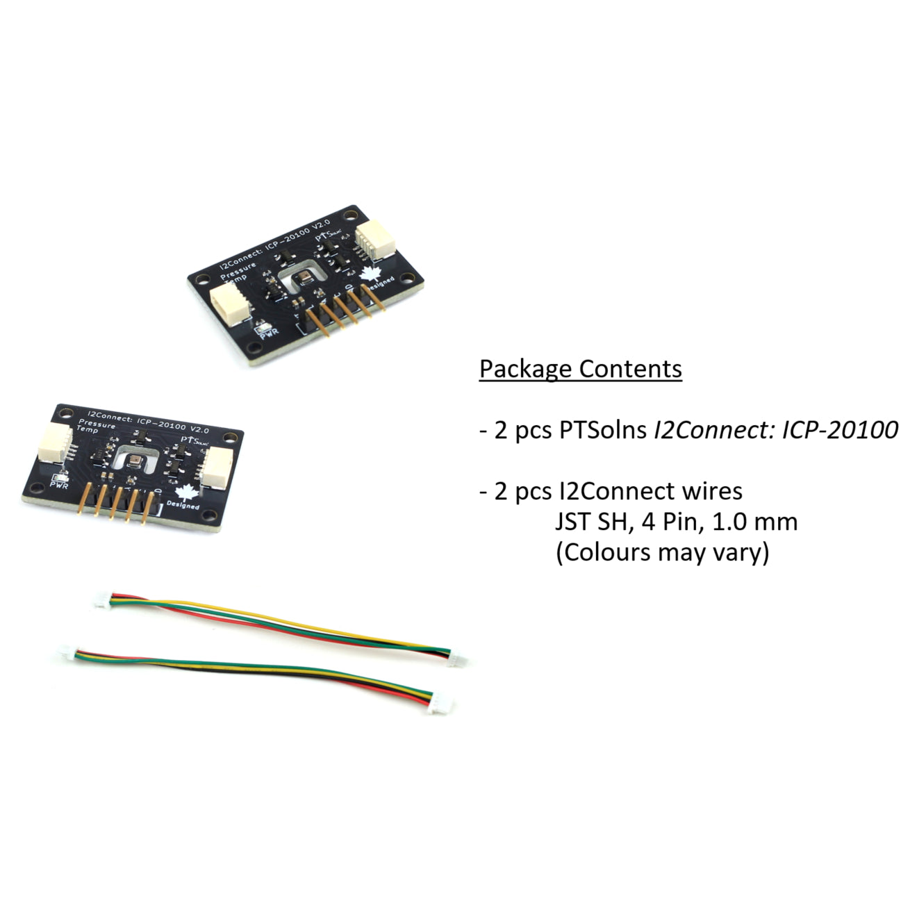 I2Connect: ICP-20100 precision pressure sensor qwiic connect module package contents