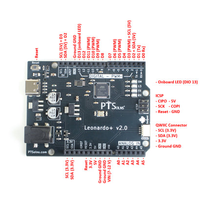 Leonardo+ ATmega32U4 Microcontroller Development Board (Arduino Compatible)