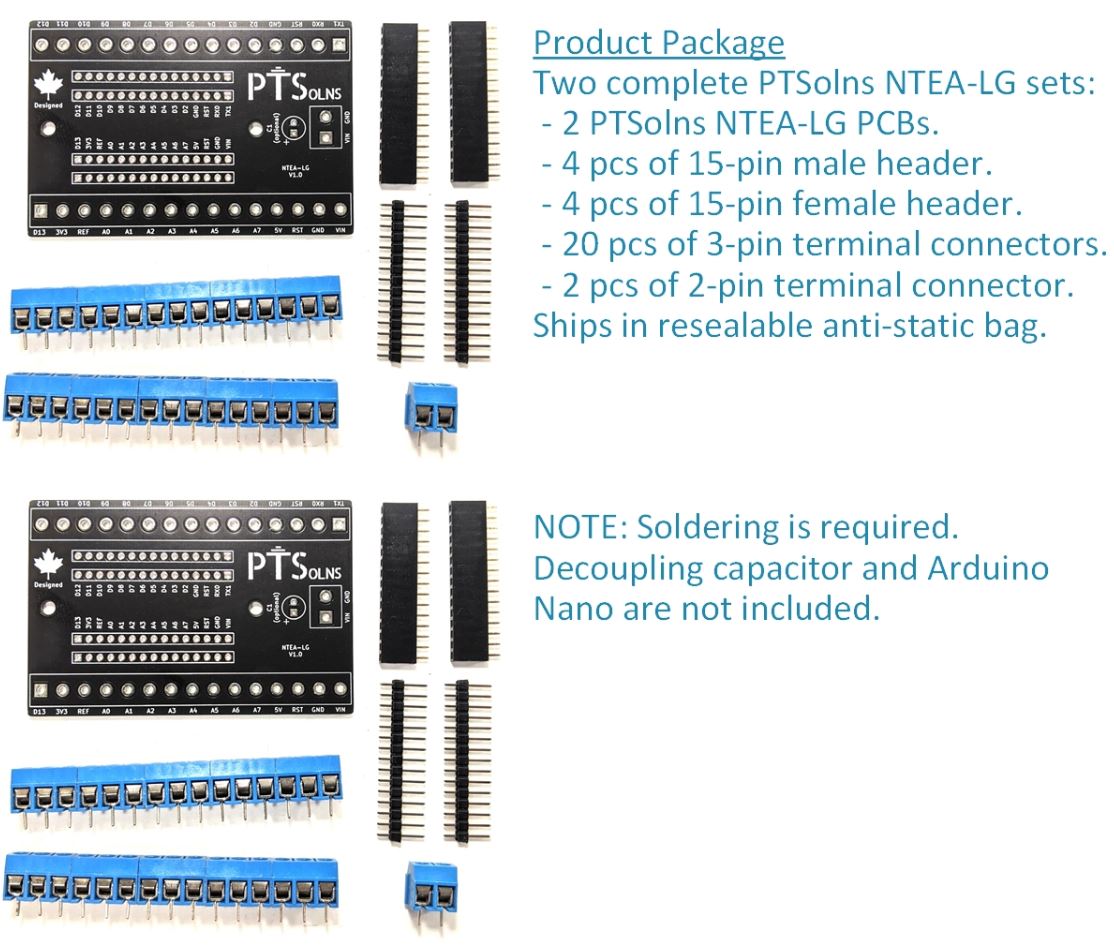 PTSolns Nano Terminal Adaptador de expansión NTEA Board (NTEA-LG, 2 unidades)