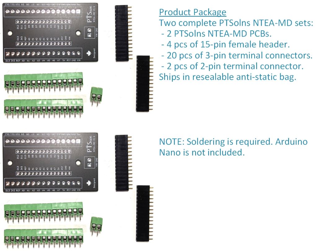 PTSolns Nano Terminal Adaptador de expansión NTEA Board (NTEA-MD, paquete de 2)