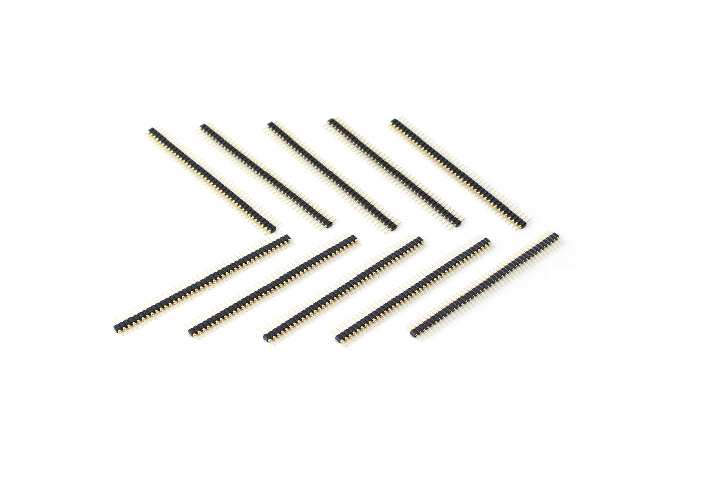 Broches d'embase rondes usinées au pas de 2,54 mm (10 femelles, plaqué or)