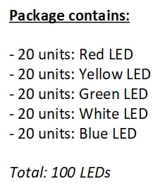 LED Set SMD 0805 Assorted Colours 100pcs