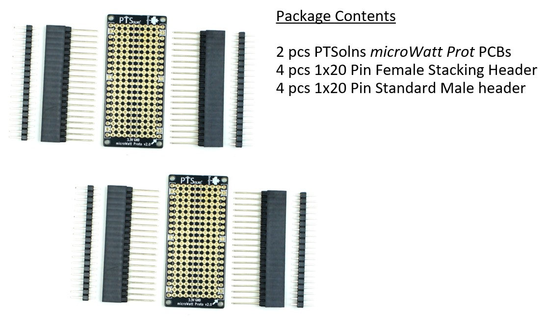 microWatt Proto Prototyping Board for ESP32 Microcontroller Development Board